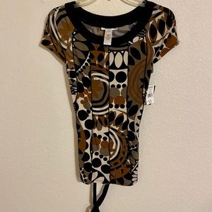 Brown colors top with belt